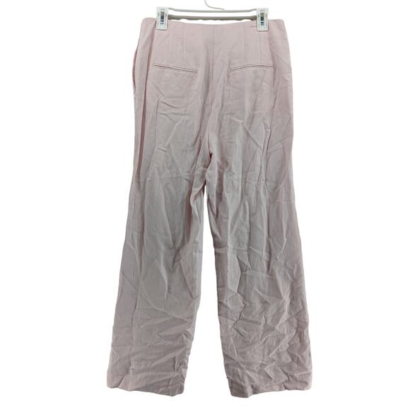 Ann Taylor Dress Pants 8 Light Pink Straight Wide Leg High Rise Trousers Office - Picture 3 of 9